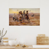 Toen Sioux en Blackfoot door Charles M. Russell we Poster (Keuken)