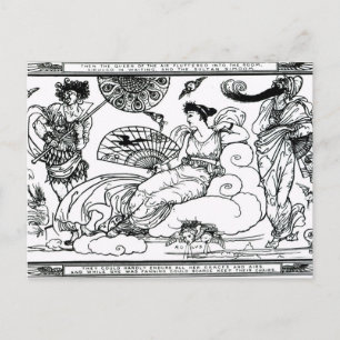 Toen stroomde de koningin van de lucht de kamer in briefkaart