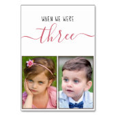 Toen We Drie Waren Huwelijksscript Met Kinderfoto' Kaart (Achterkant)