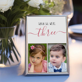 Toen We Drie Waren Huwelijksscript Met Kinderfoto' Kaart