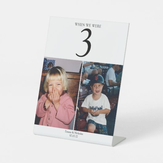 Toen we oud waren, waren we getallen reclamebord met voetstuk (Voorkant)