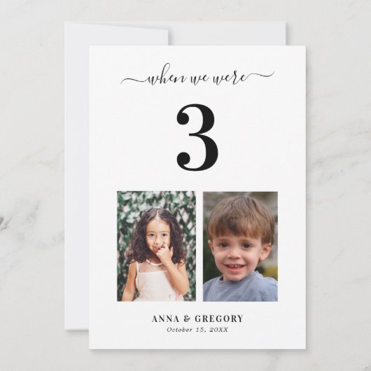 Toen we waren 3 Jeugd Afbeeldingen Tafelnummer (Achterkant)