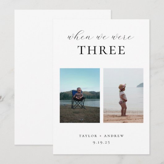 Toen we waren foto bruiloft tafel nummer kaart (Voorkant / Achterkant)