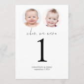 Toen we waren leeftijd foto's bruiloft tafel numme kaart (Achterkant)