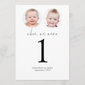 Toen we waren leeftijd foto's bruiloft tafel numme kaart (Voorkant)