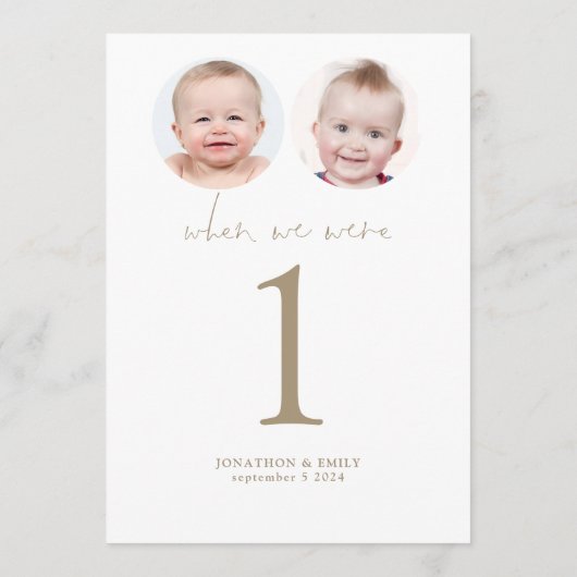 Toen we waren leeftijd foto's trouwtafel nummer go kaart (Achterkant)