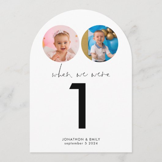 Toen we waren leeftijd foto's trouwtafel nummer kaart (Voorkant)