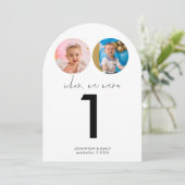 Toen we waren leeftijd foto's trouwtafel nummer kaart (Staand voorkant)