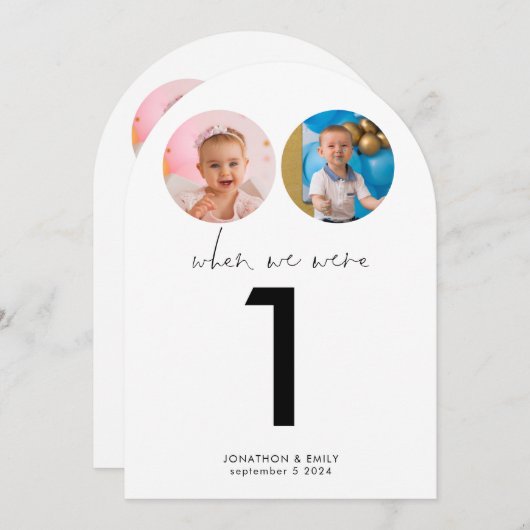 Toen we waren leeftijd foto's trouwtafel nummer kaart (Voorkant / Achterkant)