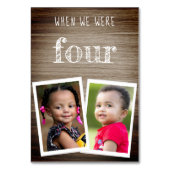 Toen we waren leeftijd retro Kinder foto's op hout Kaart (Achterkant)