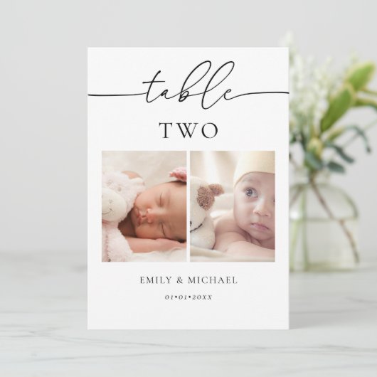 Toen we waren leeftijd trouwtafel nummer teken kaart (Staand voorkant)