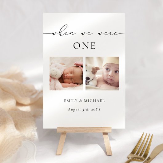 Toen we waren leeftijd trouwtafel nummer teken kaart