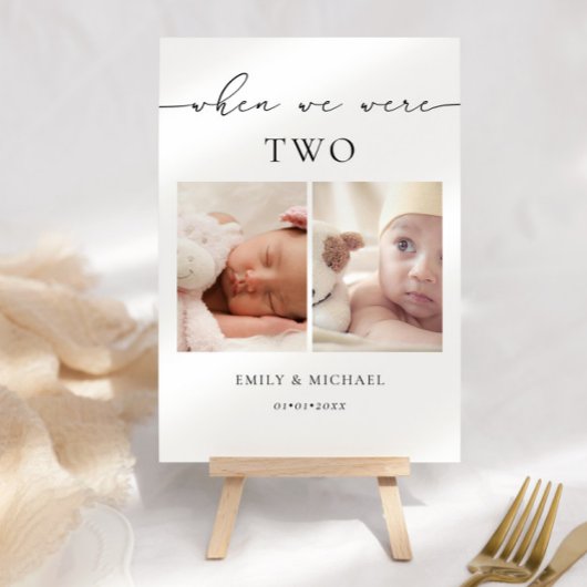 Toen we waren leeftijd trouwtafel nummer teken kaart