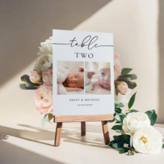 Toen we waren leeftijd trouwtafel nummer teken kaart