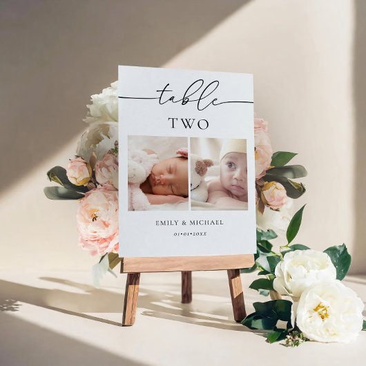 Toen we waren leeftijd trouwtafel nummer teken kaart