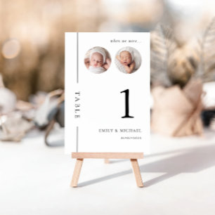 Toen we waren leeftijd trouwtafel nummer teken kaart