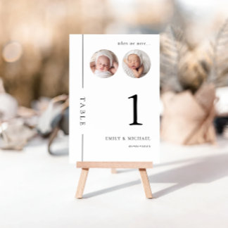 Toen we waren leeftijd trouwtafel nummer teken kaart