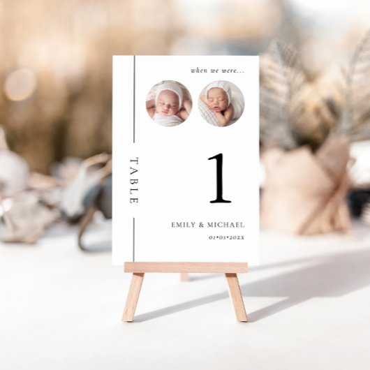 Toen we waren leeftijd trouwtafel nummer teken kaart