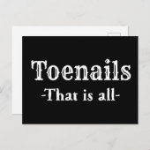 Toenails dat zijn allemaal grappige voetgangers briefkaart (Voorkant / Achterkant)