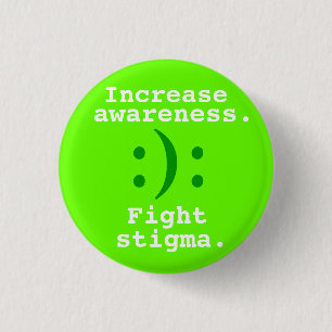 :), Toename, bewustwording, Bestrijding, stigma. Ronde Button 3,2 Cm