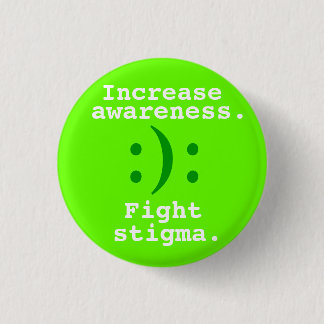 :), Toename, bewustwording, Bestrijding, stigma. Ronde Button 3,2 Cm