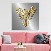 Toenemende gouden Flames van Phoenix Gold met scha Canvas Afdruk (Insitu (Woonkamer))
