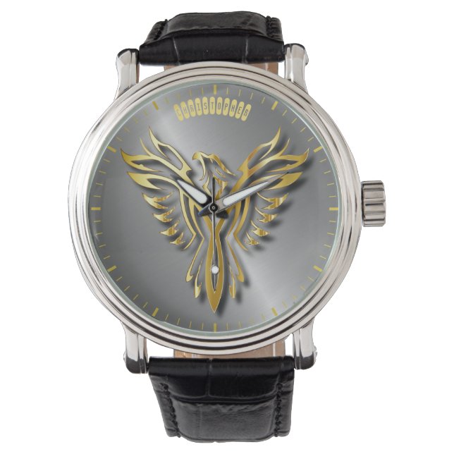 Toenemende gouden Flames van Phoenix Gold met scha Horloge (Voorkant)