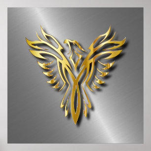 Toenemende gouden Flames van Phoenix Gold met scha Poster
