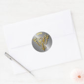 Toenemende gouden Flames van Phoenix Gold met scha Ronde Sticker (Envelop)