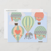 Toenemende luchtballonnetjes met luchtlephant briefkaart (Voorkant / Achterkant)