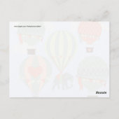 Toenemende luchtballonnetjes met luchtlephant briefkaart (Achterkant)