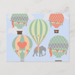 Toenemende luchtballonnetjes met luchtlephant briefkaart