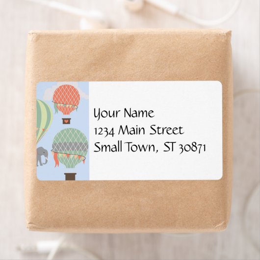 Toenemende luchtballonnetjes met luchtlephant etiket (Insitu)