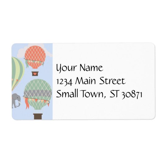 Toenemende luchtballonnetjes met luchtlephant etiket (Voorkant)