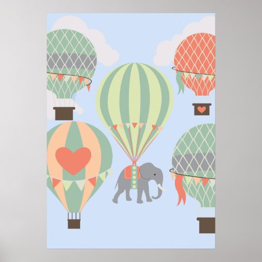 Toenemende luchtballonnetjes met luchtlephant poster (Voorkant)