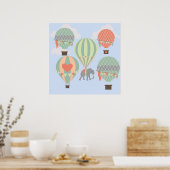 Toenemende luchtballonnetjes met luchtlephant poster (Keuken)