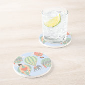 Toenemende luchtballonnetjes met luchtlephant zandsteen onderzetter (Zijkant)