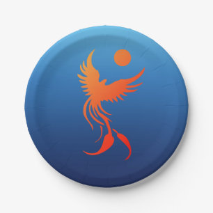 Toenemende Phoenix in Bord van flamespapier