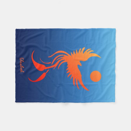 Toenemende Phoenix in Flames Blanket Fleece Deken (Voorkant (Horizontaal))