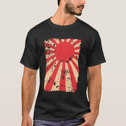 Toenemende zonvlag Verstoorde look Japan Gift T-shirt (Voorkant)