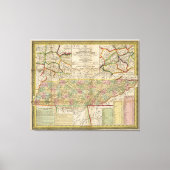 Toennessee-kaart (1851) canvas afdruk (Voorkant)