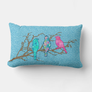 Toepasselijke vogels op een bijkantoor, Sky Blue M Kussen