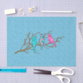 Toepasselijke vogels op een bijkantoor, Sky Blue M Tissuepapier (Craft)