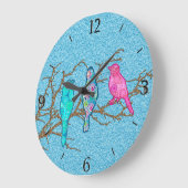 Toepasselijke vogels op een tak, Sky Blue Multi La Grote Klok (Hoek)