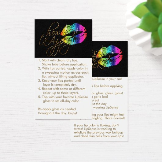 Toepassen en tips - regenboogliften visitekaartje (Bureau)