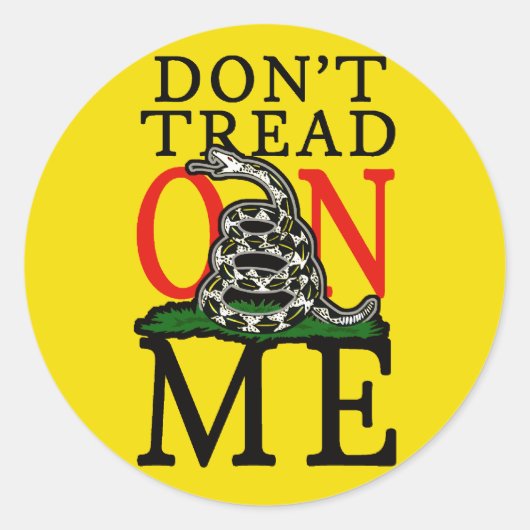 Toepassingsgebied Pet Sticker, Gadsden, Stijl 1 Ronde Sticker (Voorkant)