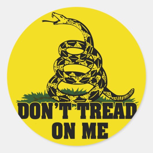 Toepassingsgebied Pet Sticker, Gadsden, Stijl 2 Ronde Sticker (Voorkant)