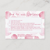 Toepassingsinstructies voor lippenproductdistribut visitekaartje (Voorkant)