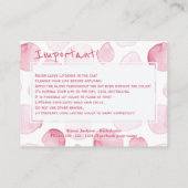 Toepassingsinstructies voor lippenproductdistribut visitekaartje (Achterkant)