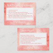 Toepassingsinstructies voor lippenproductdistribut visitekaartje (Voorkant / Achterkant)